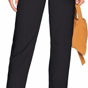 Women's High Waist Lightweight Solid Long Pants Elegant Office Trousers